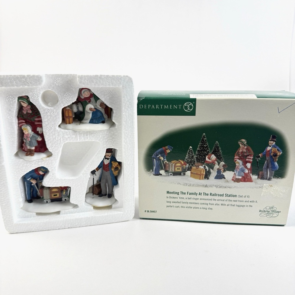Dept 56 Dickens Village Meeting the Family at the Railroad Station Train 58457
